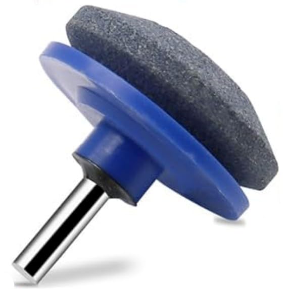 Premium Blue Lawn Mower Blade Sharpener Kit - Universal Rotary Blade Sharpener Tool with Drill Attachment - Durable Wear-Resistant Design - Perfect for Home Lawn Care & Professional Landscaping