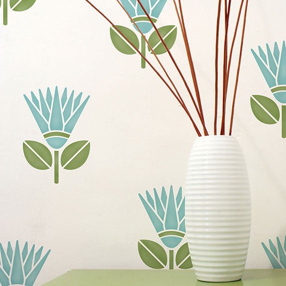 African Protea Flower Wall Art Stencil - DIY Home Decor, Handmade Craft Template for Painting & Wall Murals | Perfect for Living Room, Bedroom & Nursery Decor