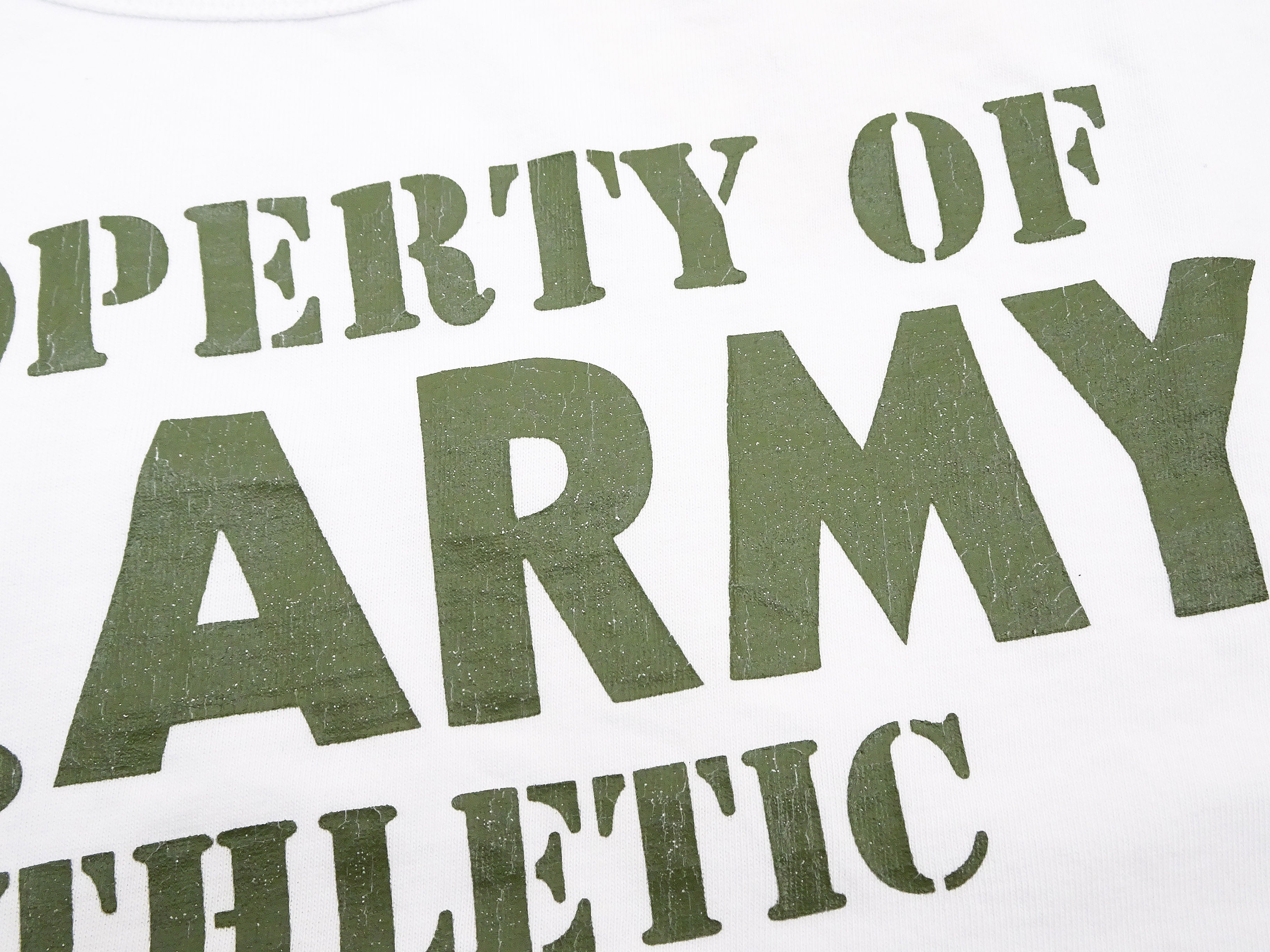 Buzz Rickson Men's U.S. Army Athletic Graphic Short Sleeve T-Shirt - Military Inspired Loopwheeled Cotton Tee - White - Perfect for Casual Wear, Military Enthusiasts & Vintage Style Lovers