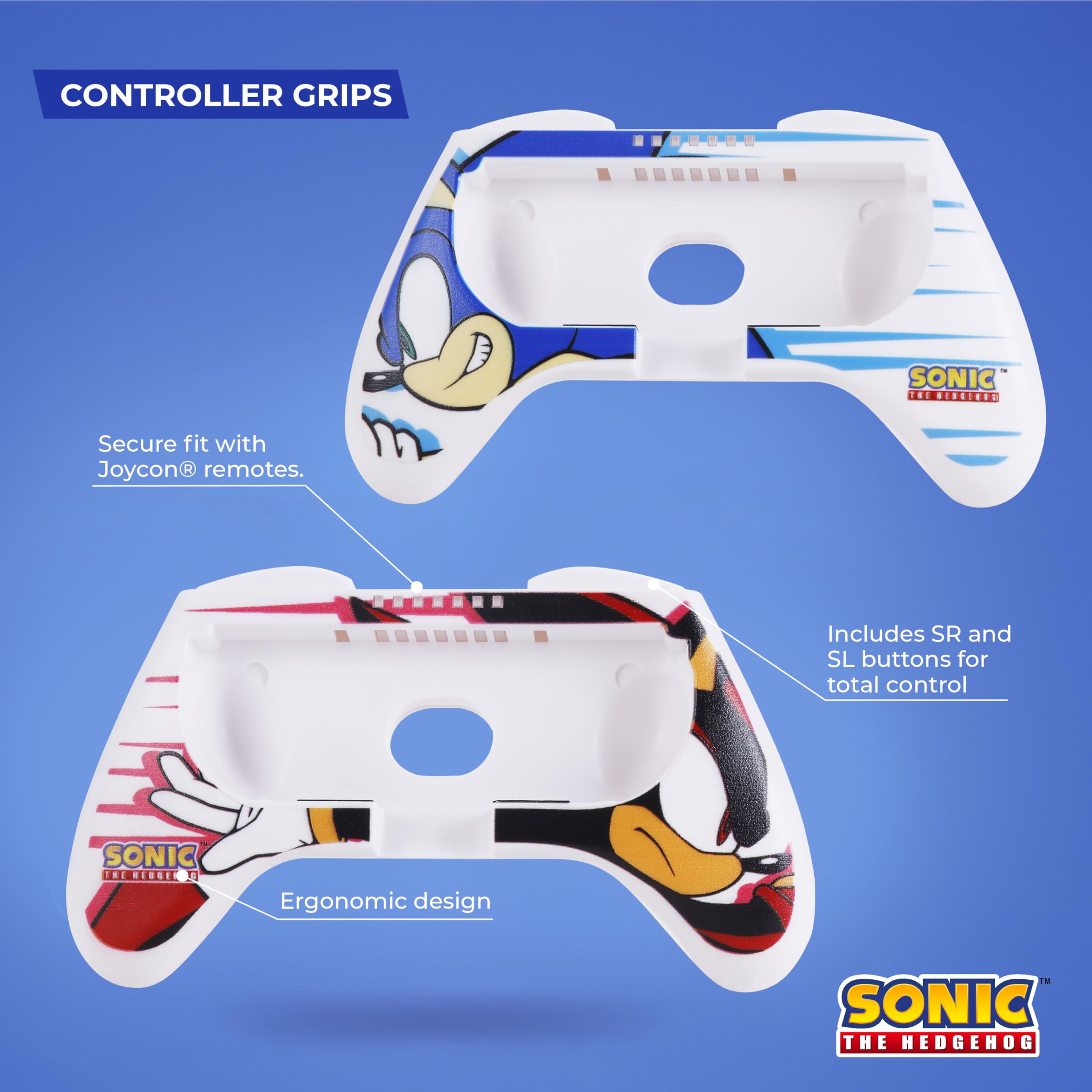 Sonic vs Shadow Nintendo Switch Protective Carrying Case with Controller Grips, Thumb Grips, Steering Wheel & Double-Sided Game Cartridge Holder - Travel Storage Solution for Nintendo Switch Console, Games & Accessories - Perfect for Gaming On-The-Go & Travel Protection