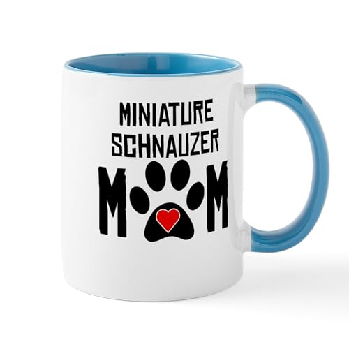 White/Blue Inside - Miniature Schnauzer Mom Mugs