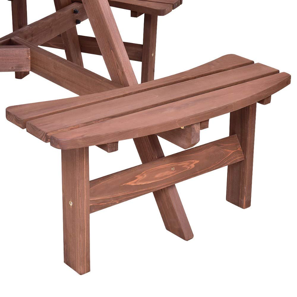 6-Person Outdoor Wooden Picnic Table with Benches - Patio Dining Set for Garden, Backyard, Pub & Beer Garden Gatherings | Weather-Resistant Wooden Outdoor Furniture for BBQs, Parties & Family Meals