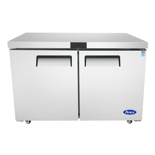 Atosa 48-Inch Commercial Undercounter Freezer with 2 Solid Doors - Perfect for Restaurants, Bars, and Kitchen Storage