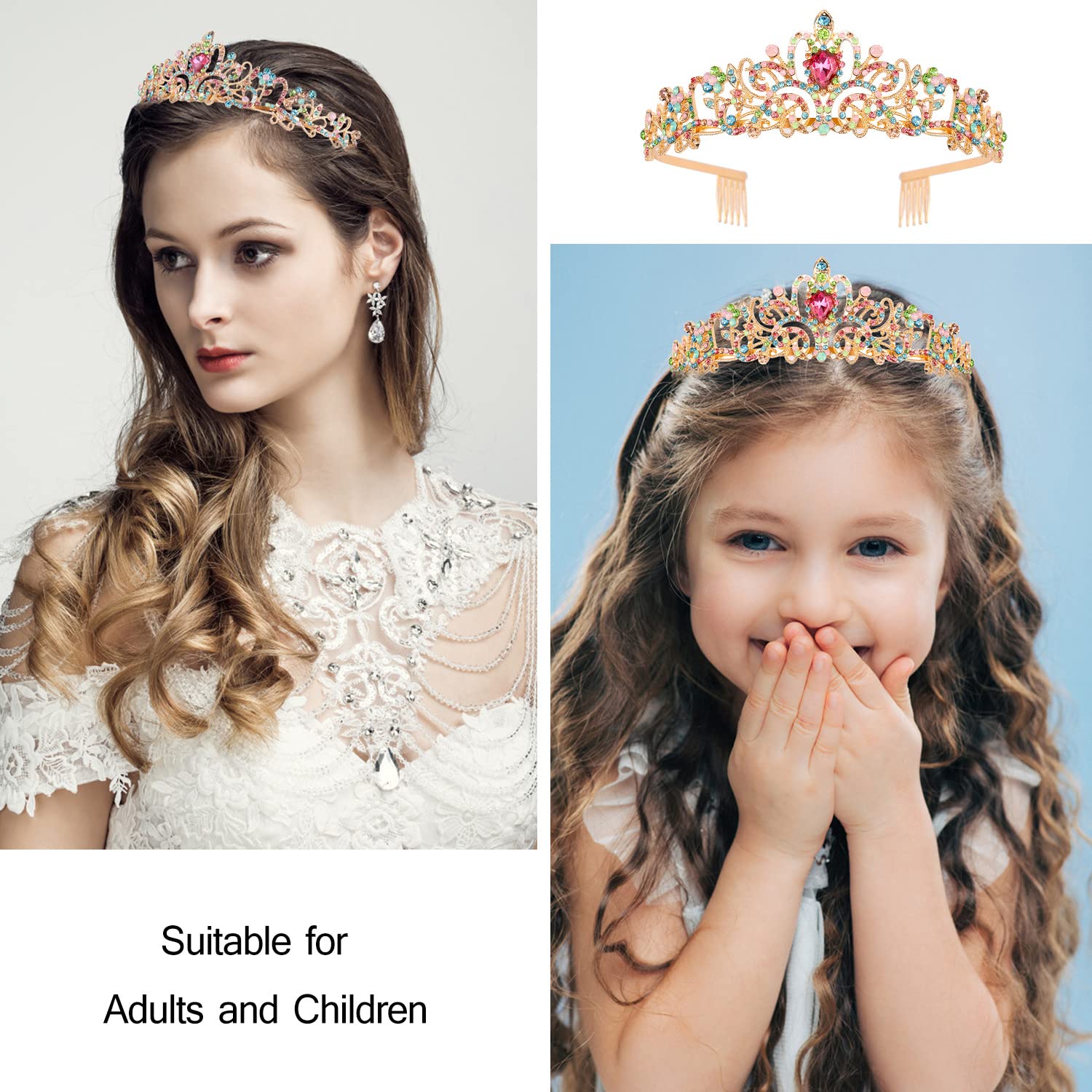 Gold Birthday Tiaras & Crowns for Women - Elegant Birthday Queen Sash & Cake Toppers | Perfect Birthday Party Decorations & Gifts for Women, Mom | Great for Birthday Celebrations, Bridal Showers & Special Occasions