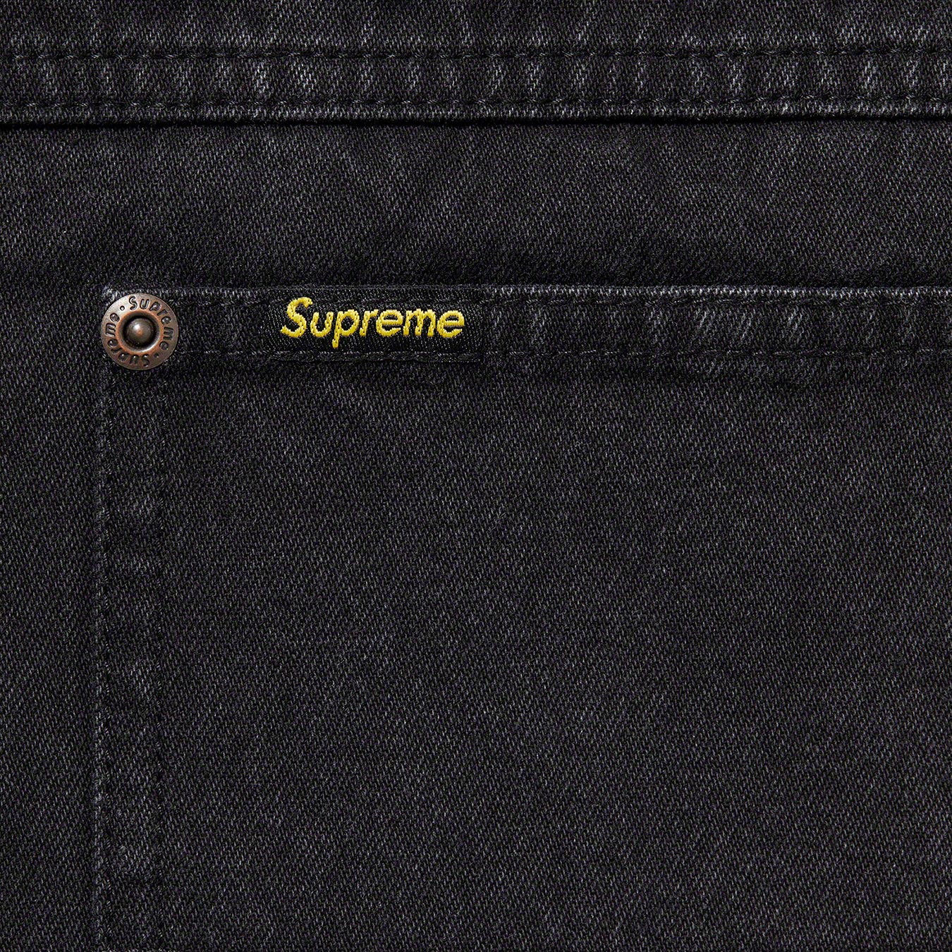 Supreme Denim Painter Shirt for Men - Black Distressed Denim Work Shirt with Button Front | Casual Streetwear & Artist Workwear for Painting, DIY Projects & Urban Fashion