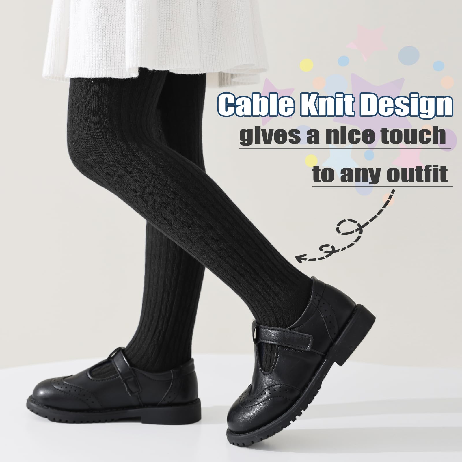 Baby Cable Knit Cotton Tights - Warm Soft Toddler Leggings & Stockings for Girls & Boys | Perfect for Winter, Playtime & Family Photos