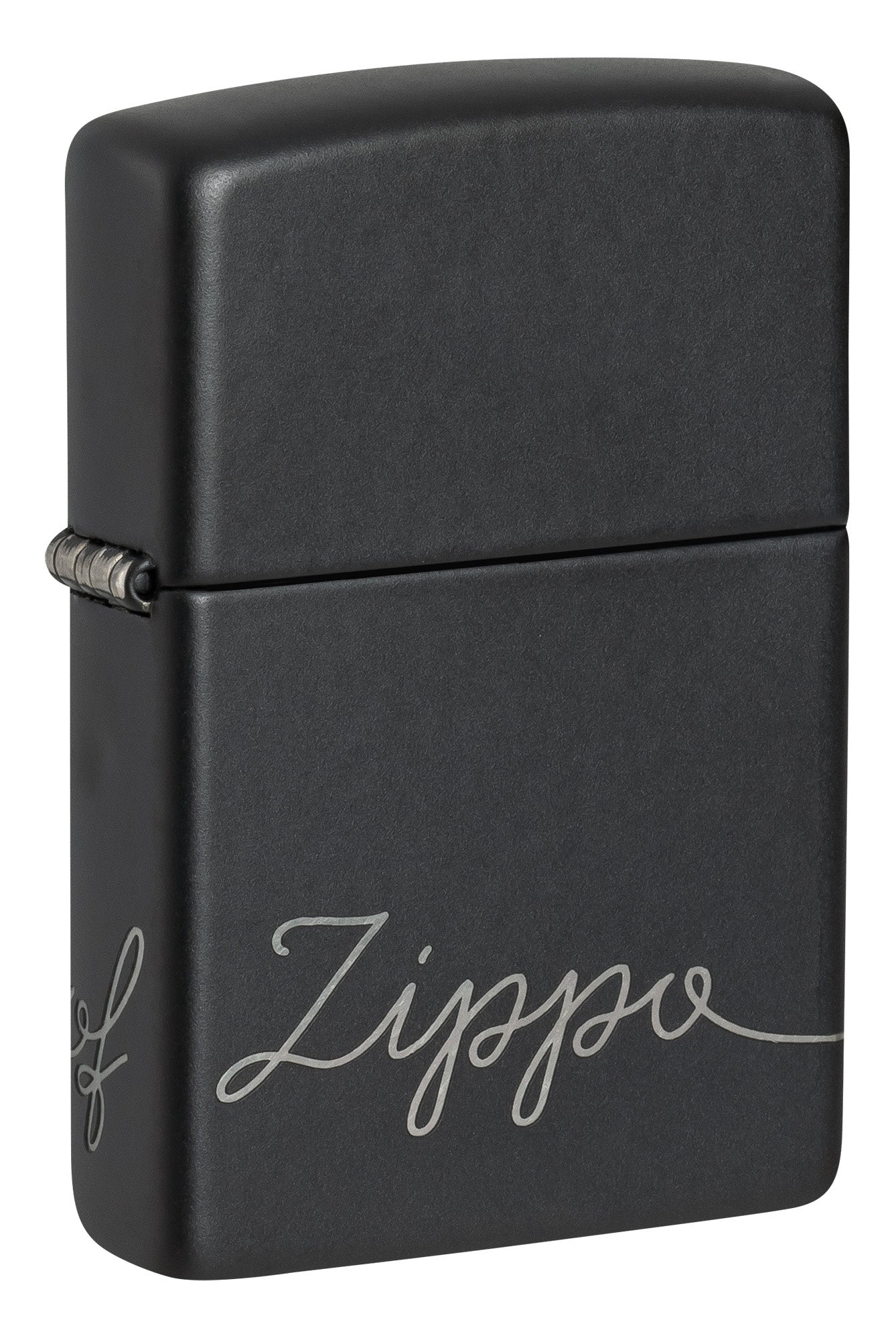 Zippo Matte Black Lighter with Cursive Lettering Design - Perfect for Outdoor Camping, Travel & Everyday Carry (ECG)