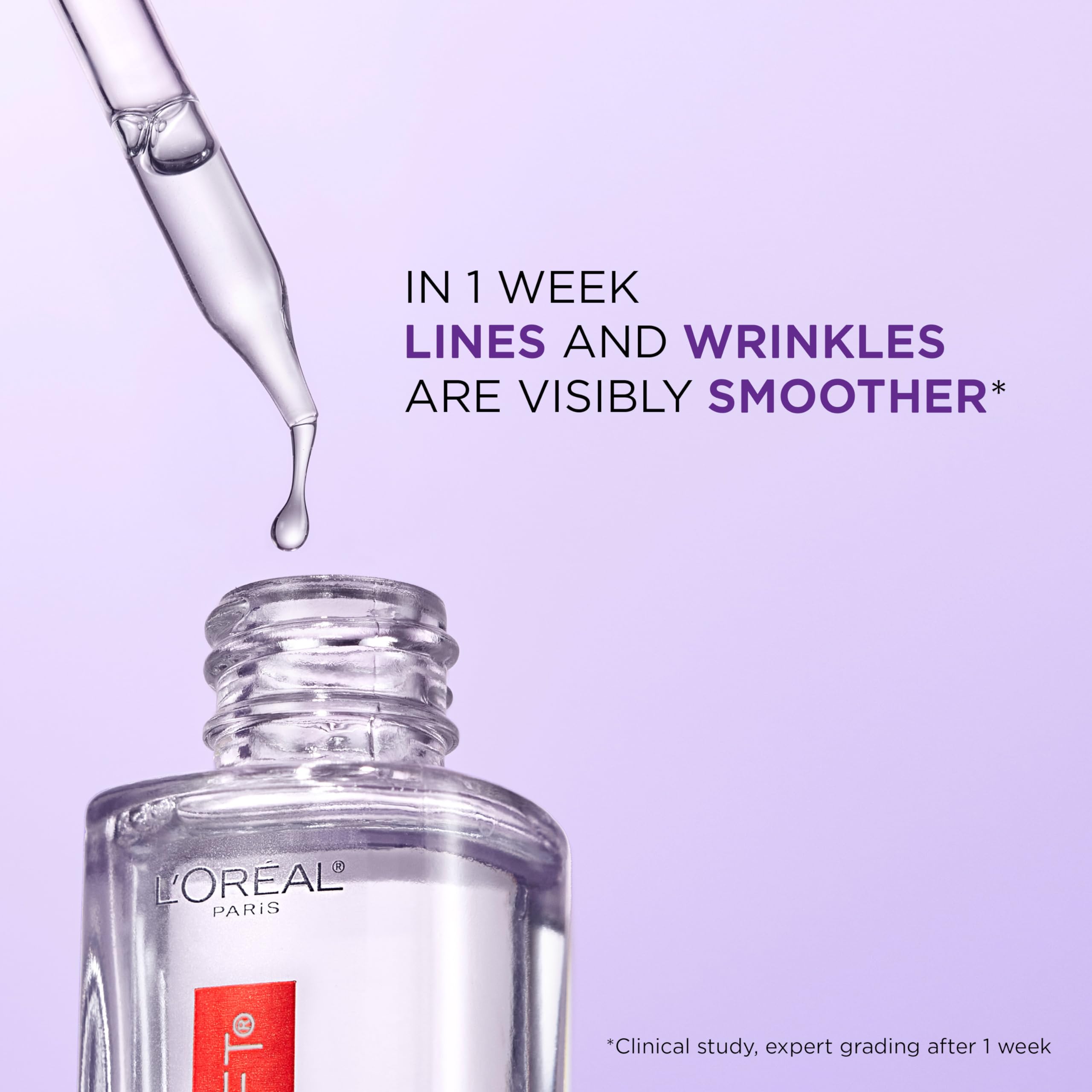 L'Oreal Paris Revitalift Derm Intensives 1.5% Pure Hyaluronic Acid Serum with Vitamin C - Anti-Aging Face Serum for Hydration, Moisturizing & Wrinkle Reduction, 1.7 Oz - Perfect for Daily Skincare Routine & Nighttime Skin Repair