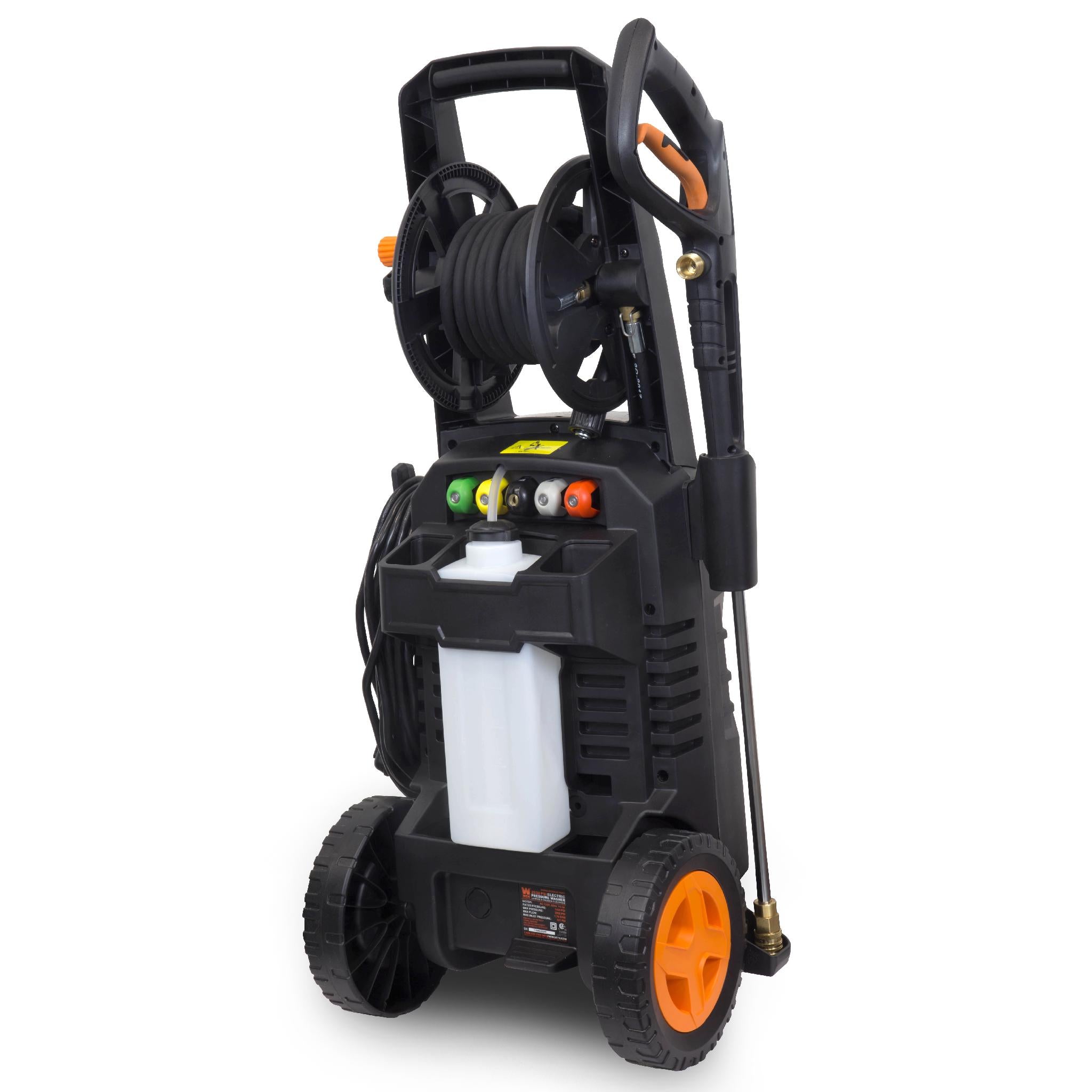 WEN PW21 2030 PSI 1.76 GPM 14.5 Amp Electric Pressure Washer with Adjustable Detergent & Hose Reel - Perfect for Home Cleaning, Driveway Washing, and Outdoor Maintenance