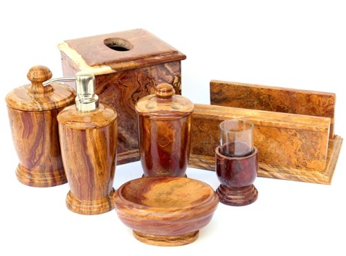 Natural Onyx Stone Towel Holder - 307ML Bathroom & Kitchen Organizer for Hand, Dish, and Tea Towels | Elegant Home Decor for Modern and Rustic Spaces