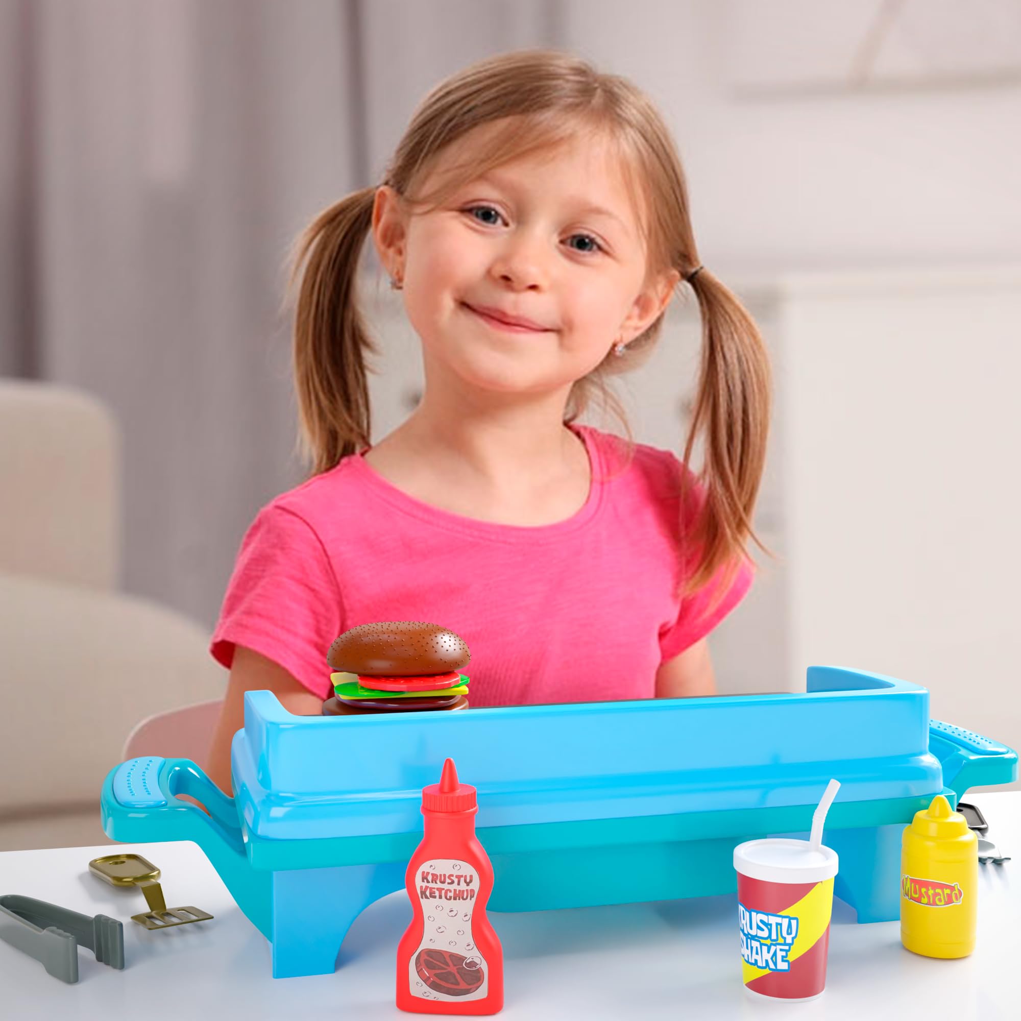 **SpongeBob SquarePants Kids Grill Playset - Pretend Play Kitchen Toy Set with Cooking Accessories for Boys & Girls Ages 6-10 - Perfect for Indoor & Outdoor Role-Playing Games**