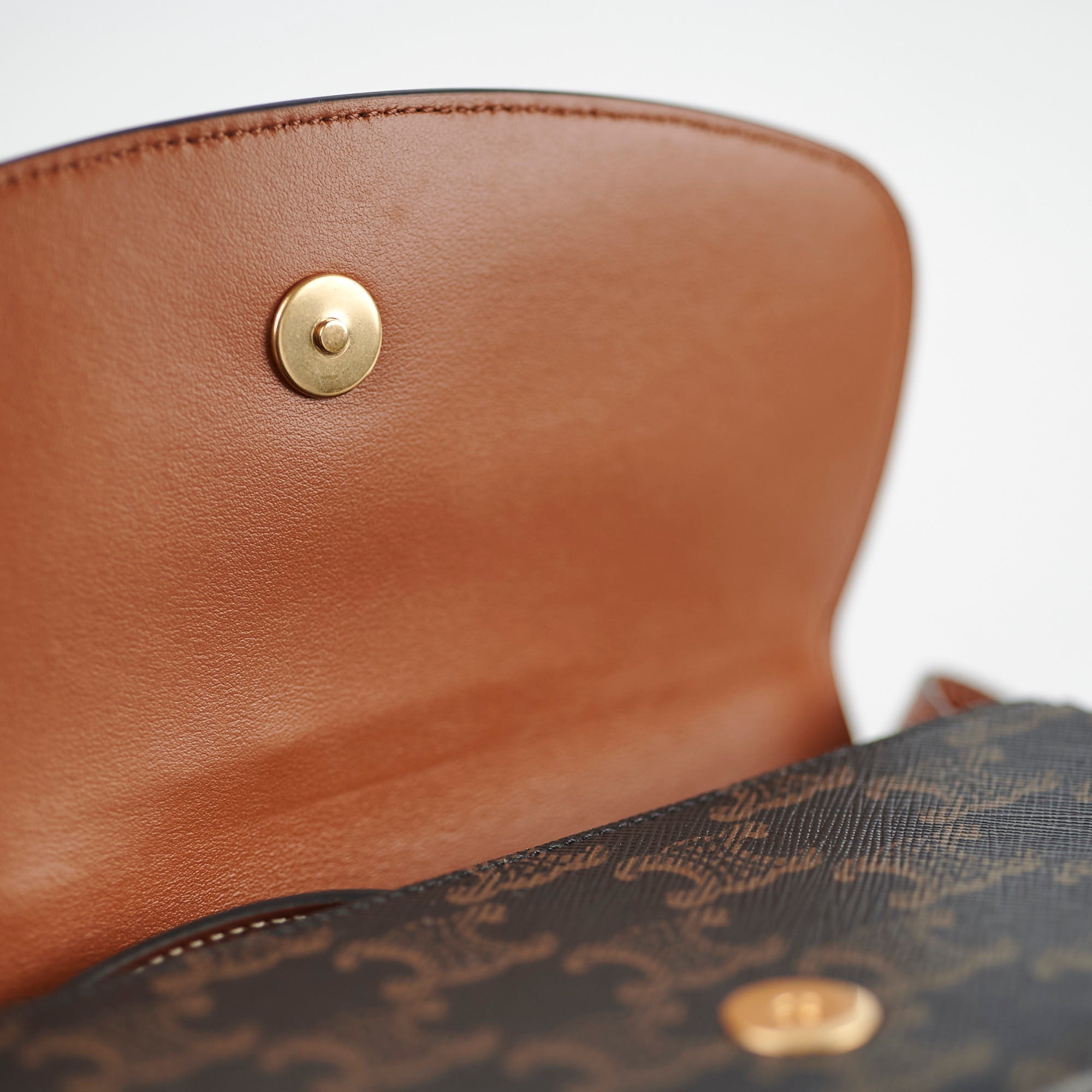 Celine Leather Clutch Bag with Strap - Tan Crossbody Purse for Women | Perfect for Evening Parties, Travel & Everyday Use