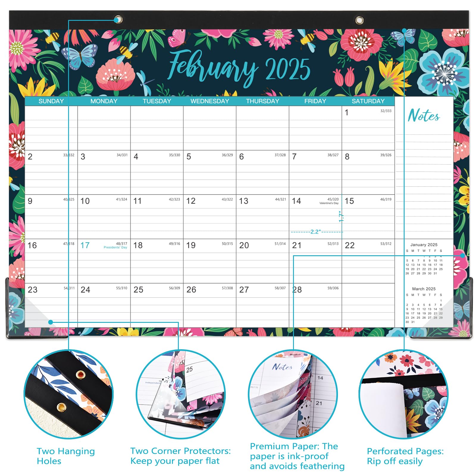 2025 Large Monthly Desk Calendar - Jan to Dec 2025 | 17