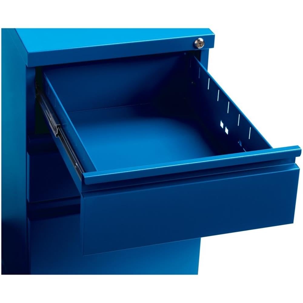 Hirsh 20-Inch Deep 3-Drawer Mobile File Cabinet - Classic Blue Metal Storage for Office, Home, or Classroom Organization