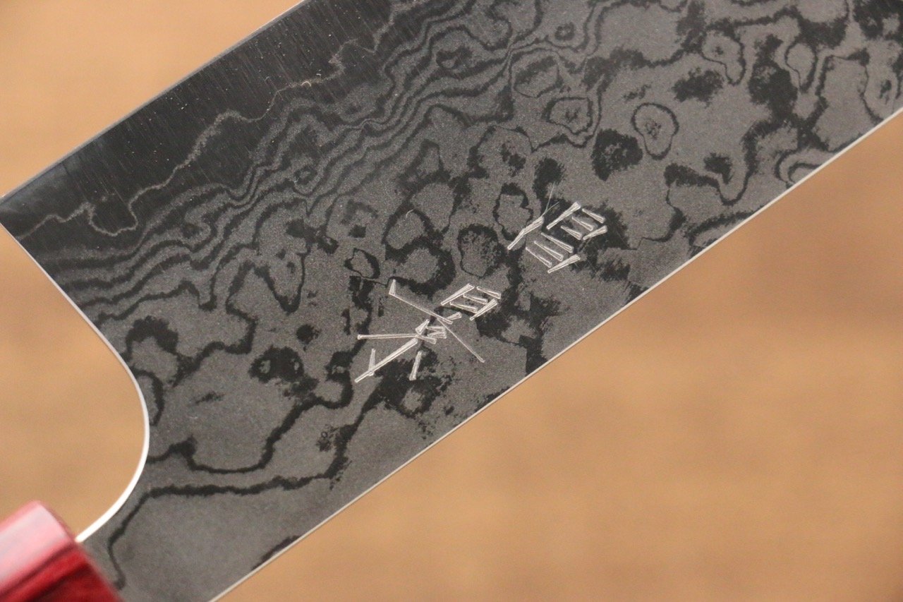 Masakage Kiri VG10 Damascus Santoku Knife 170mm - Japanese Magnolia Wood Handle - Professional Chef Knife for Slicing, Dicing & Chopping Vegetables, Meat & Fish