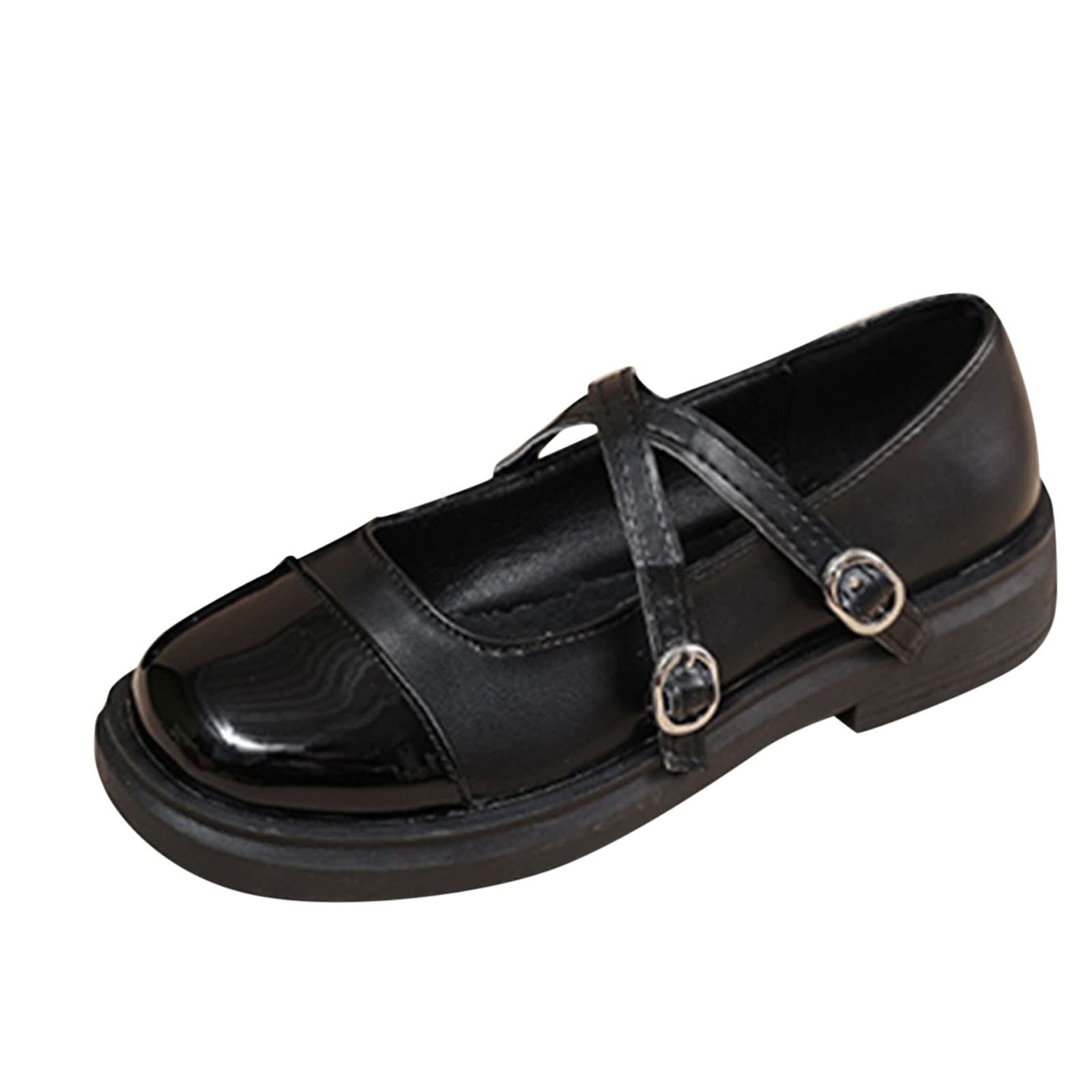 Stylish Women's Casual Slip-On Shoes with Cross Strap Buckle & Colorblock Design - Round Toe Low Heel Comfortable Footwear for Autumn | Perfect for Daily Wear, Office & Weekend Outings