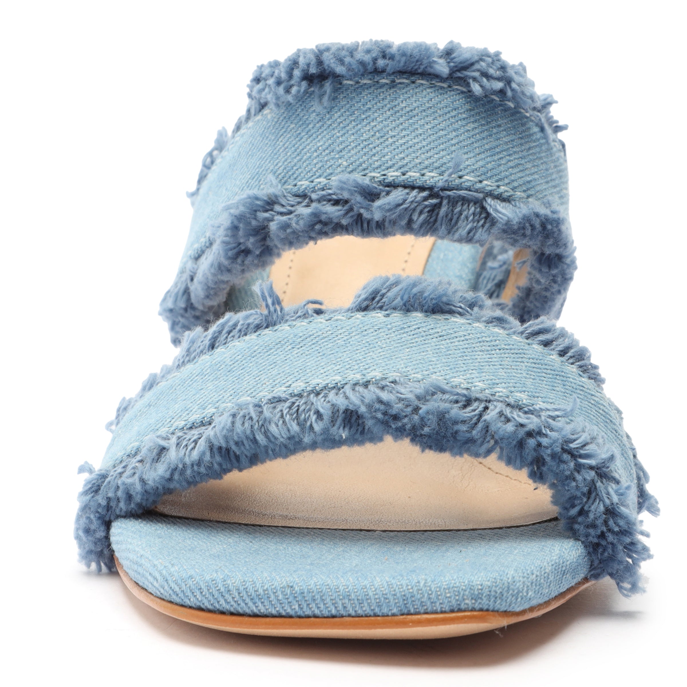Amely Women's Mid Block Heel Denim Sandals - Comfortable Summer Casual Shoes for Beach, Walking & Outdoor Activities