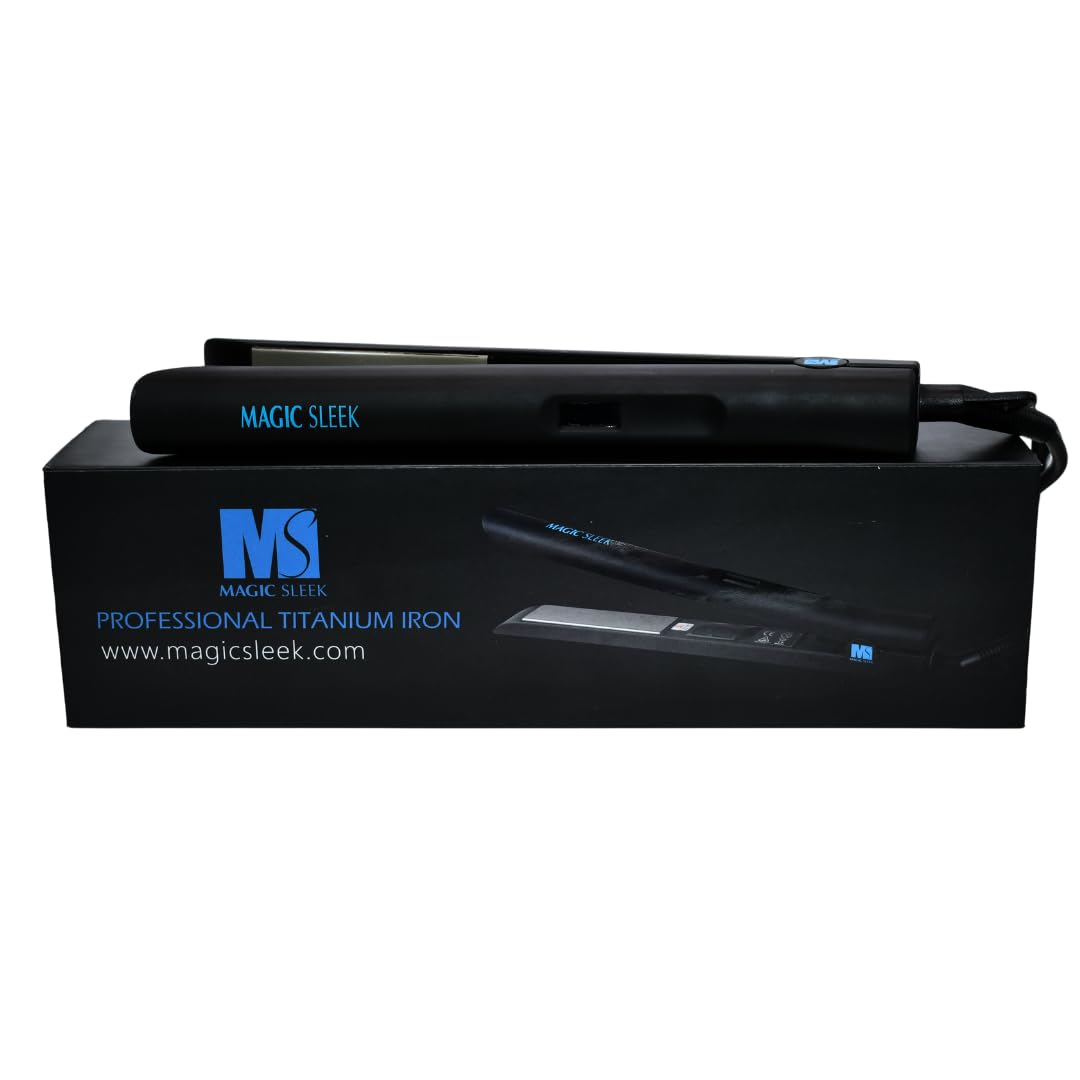 Professional 1 Inch Titanium Flat Iron for Hair - Magic Sleek Straightener with Fast Heating for Smooth, Shiny & Frizz-Free Hair | Perfect for Home Use, Salon Styling & Travel
