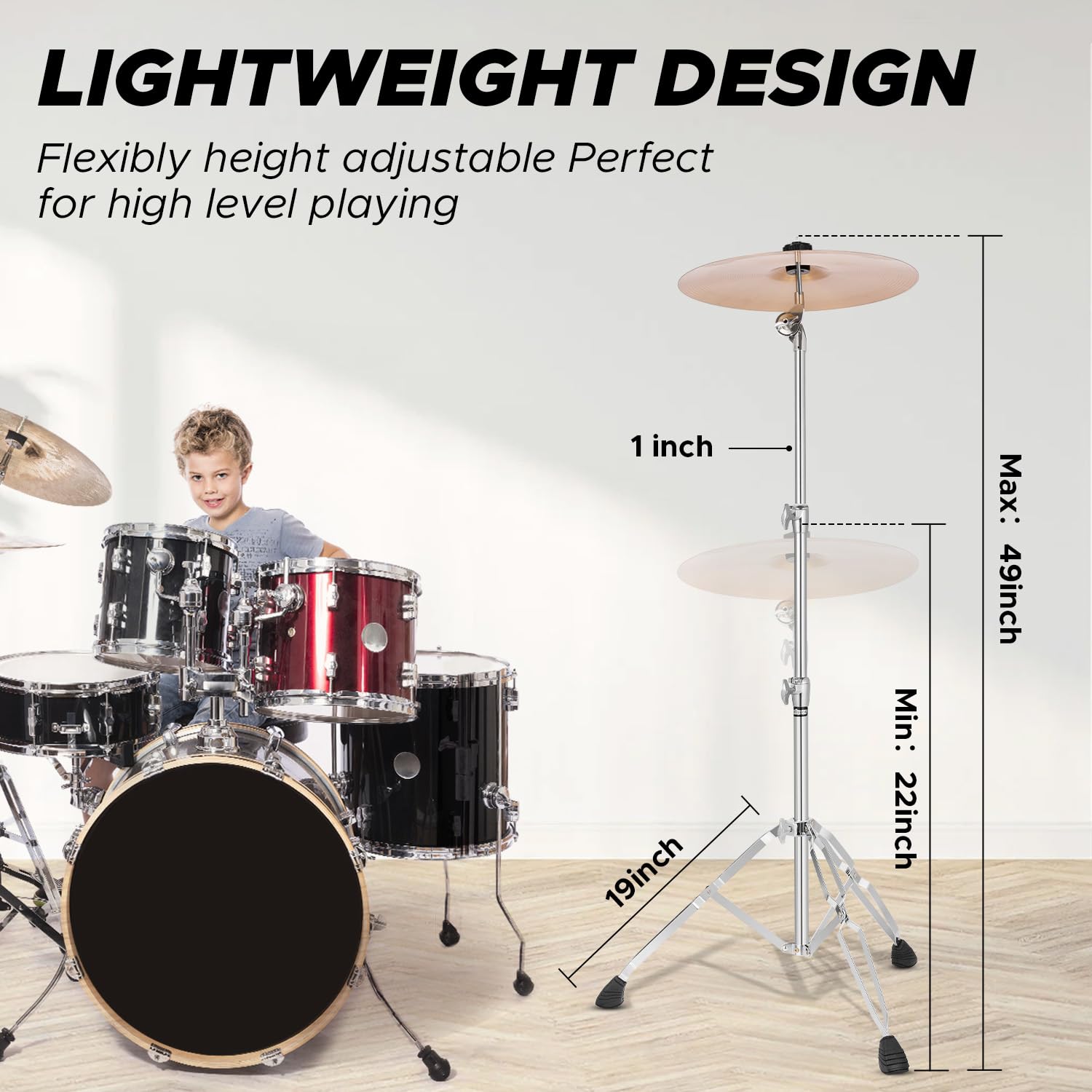 Starfavor Professional Snare Drum Stand with Drumstick Holder & Straight Cymbal Stand for Live Concerts, Band Performances, and Drum Practice Sessions