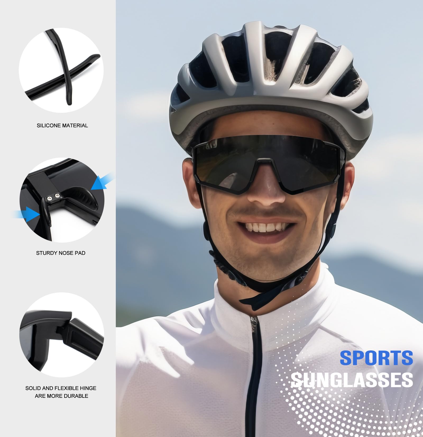 KALIYADI Polarized Sports Sunglasses for Men & Women - UV Protection Running Cycling Driving Fishing Sunglasses - Perfect for Outdoor Activities, Sports, and Travel