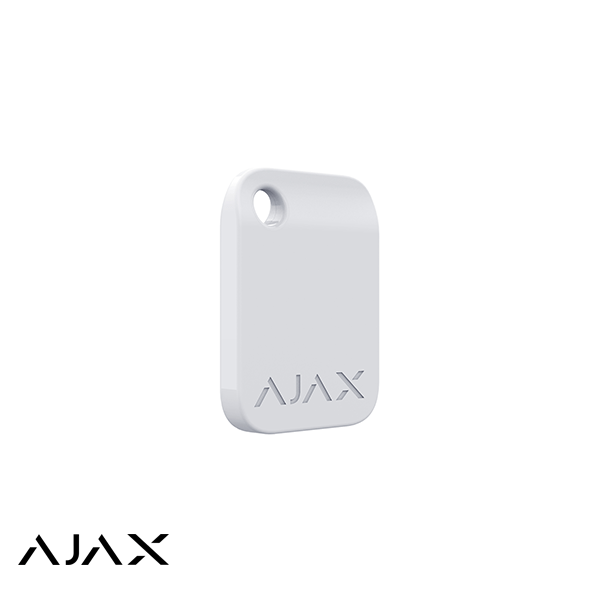 Original Ajax Key Tag in White - Durable & Stylish Keychain for Home, Office, and Travel Use