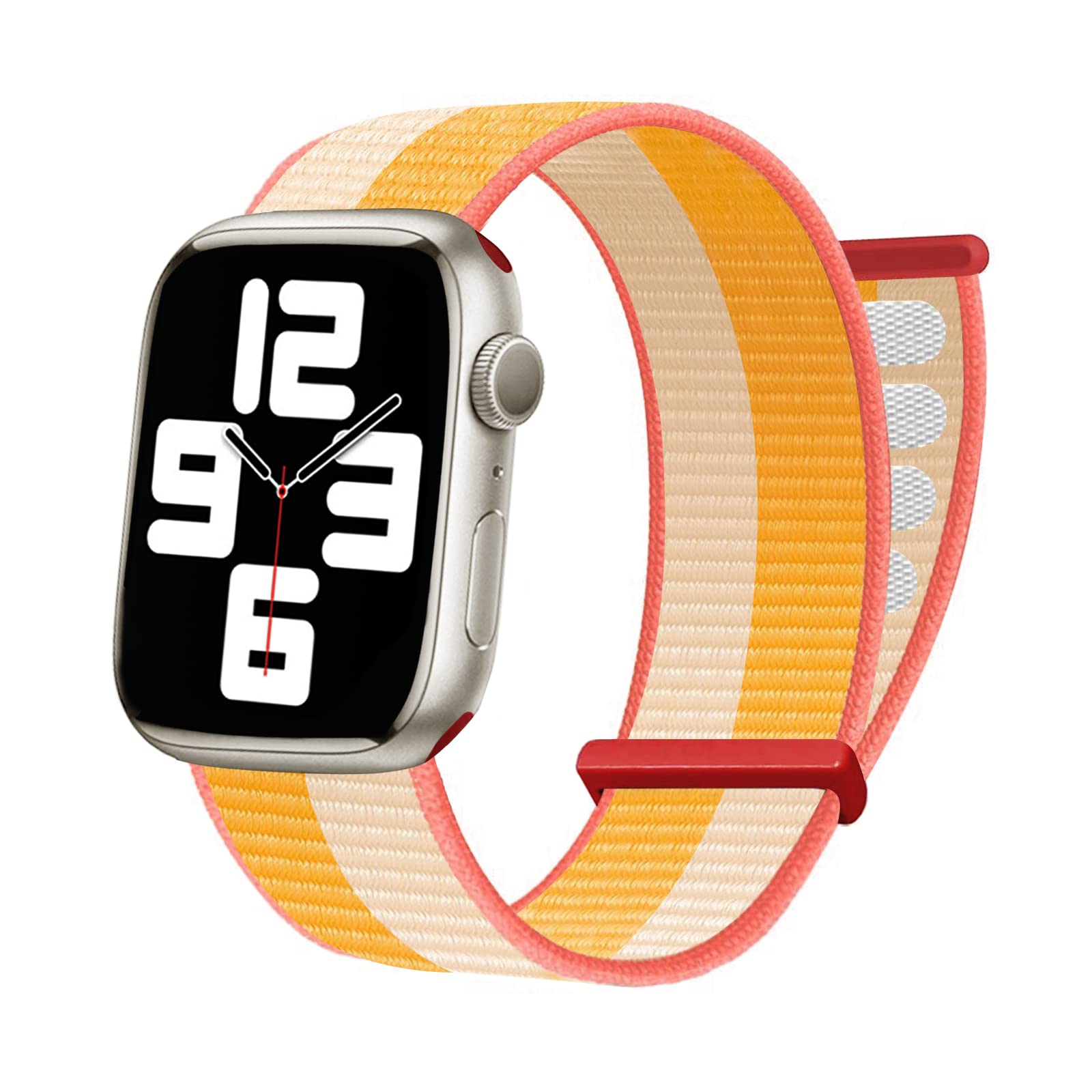 Durable Nylon Sport Loop Band Compatible with Apple Watch Series 1/2/3/4/5/6/7/8/SE - Soft Adjustable Strap for Workout, Running & Everyday Wear
