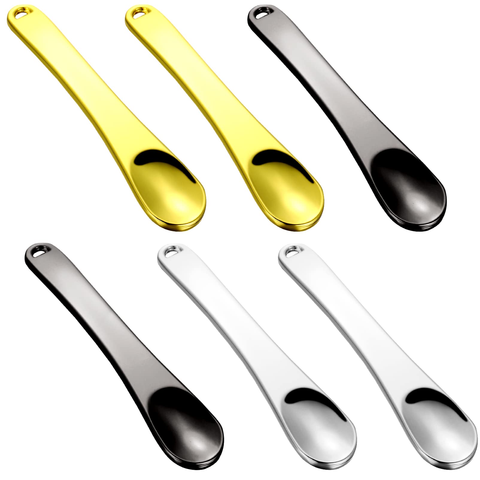 Minkissy 6-Piece Metal Makeup Spatula Set - Mini Beauty Scoop for Face Cream & Cosmetics - Perfect for Precise Application & Hygiene in Skincare & Makeup Routine