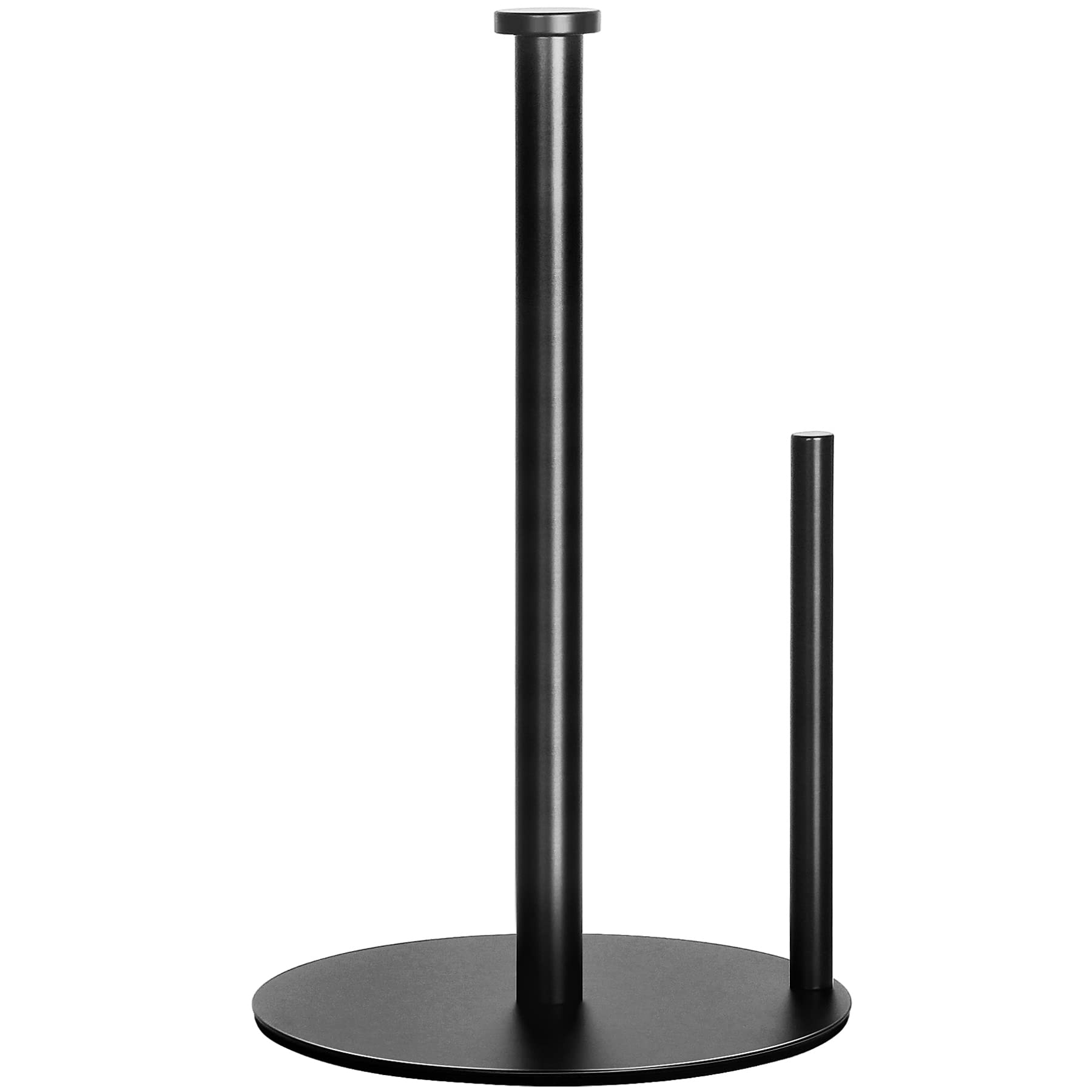 OBODING Black Stainless Steel Paper Towel Holder Stand - Countertop Organizer for Kitchen & Bathroom - Fits Standard & Large Rolls (Matte Black) - Perfect for Home, Office, and Restaurant Use