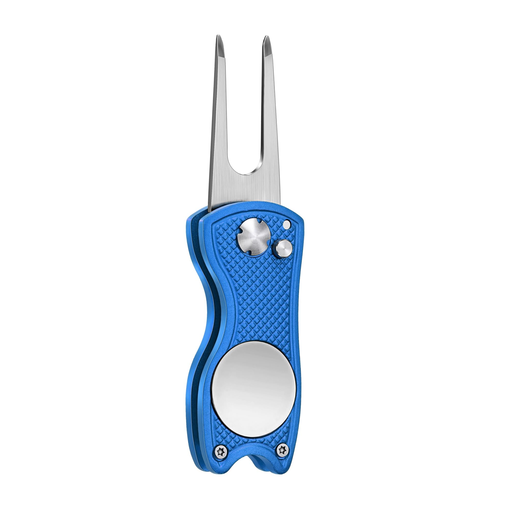 Premium Golf Divot Repair Tool - All Metal Foldable Design with Pop-Up Button & Magnetic Ball Marker (2-6 Pack) | Perfect for Golf Course Greens, Practice Putting & Tournament Play