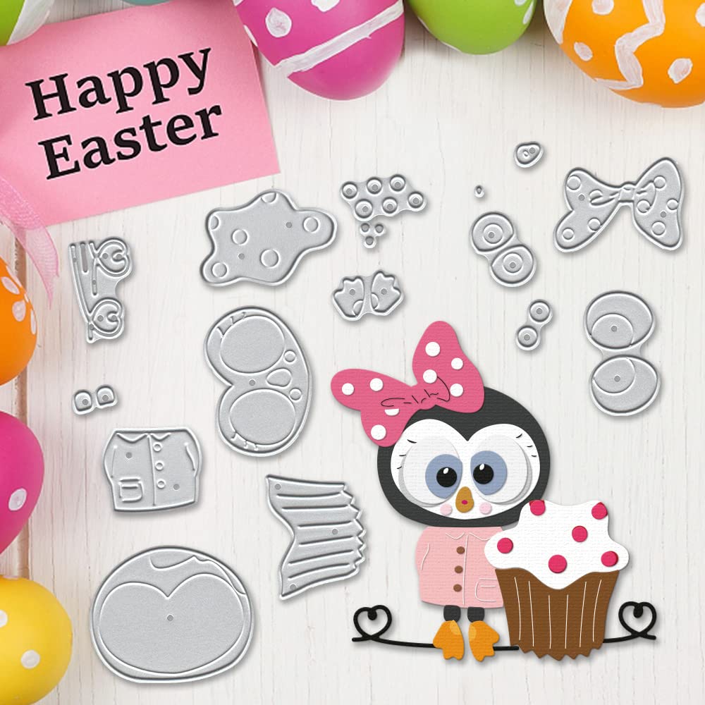 Easter Penguin Cutting Dies for Card Making - DIY Scrapbooking, Photo Album & Cake Decorating Stencil Tool | Perfect for Easter Crafts, Greeting Cards and Party Decorations