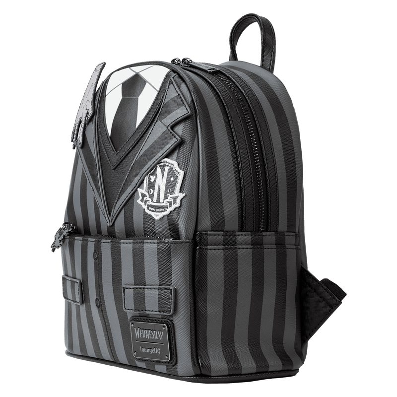 Wednesday Addams Nevermore Academy Cosplay Mini Loungefly Backpack - Perfect for Halloween, Comic Con & Themed Parties
