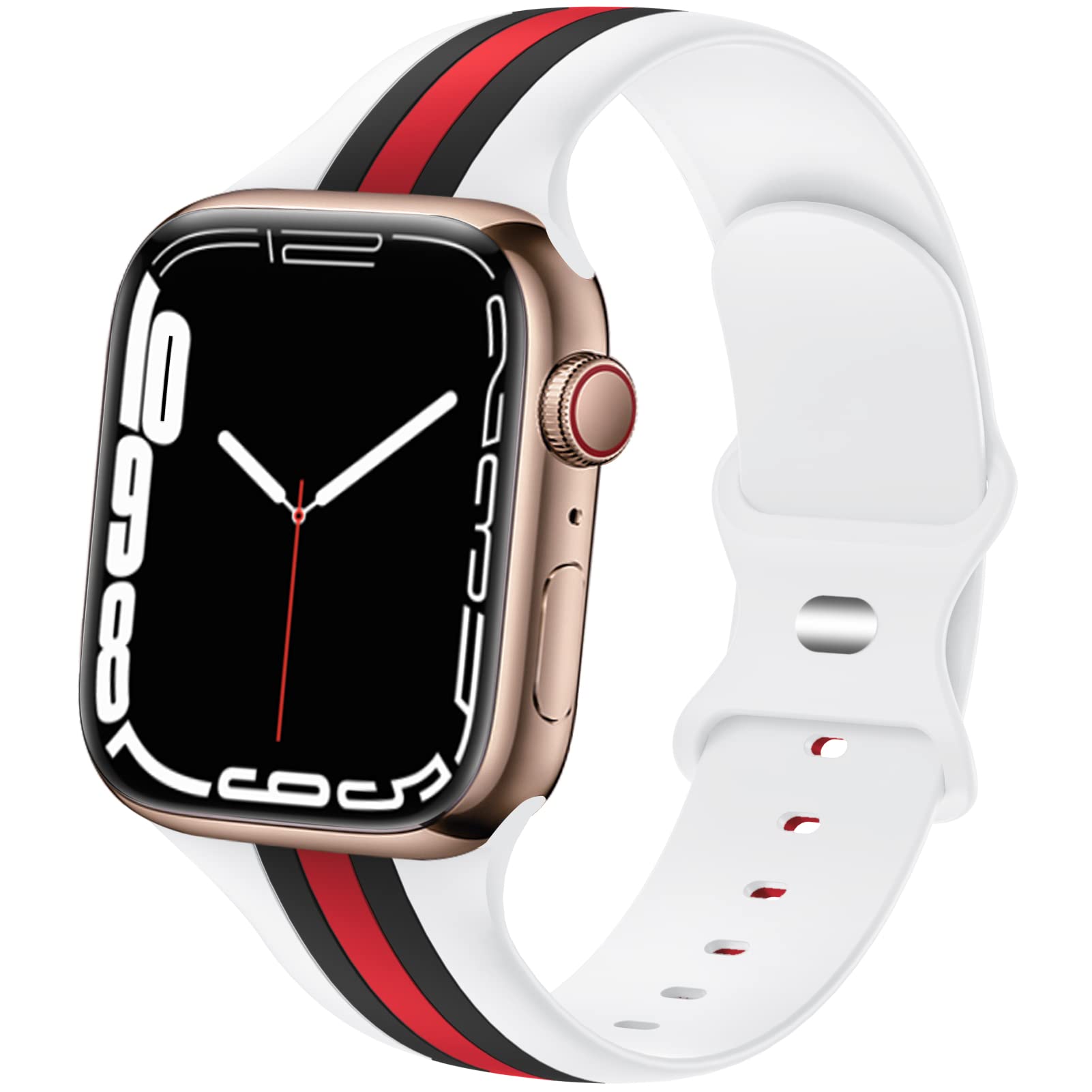Premium Sport Bands for Apple Watch - Soft Silicone Replacement Straps Compatible with 38mm 40mm 41mm 42mm 44mm 45mm 49mm (Series 1/2/3/4/5/6/7/8/SE/Ultra) - Breathable & Durable Watch Band for Men & Women - Perfect for Workouts, Running & Everyday Wear