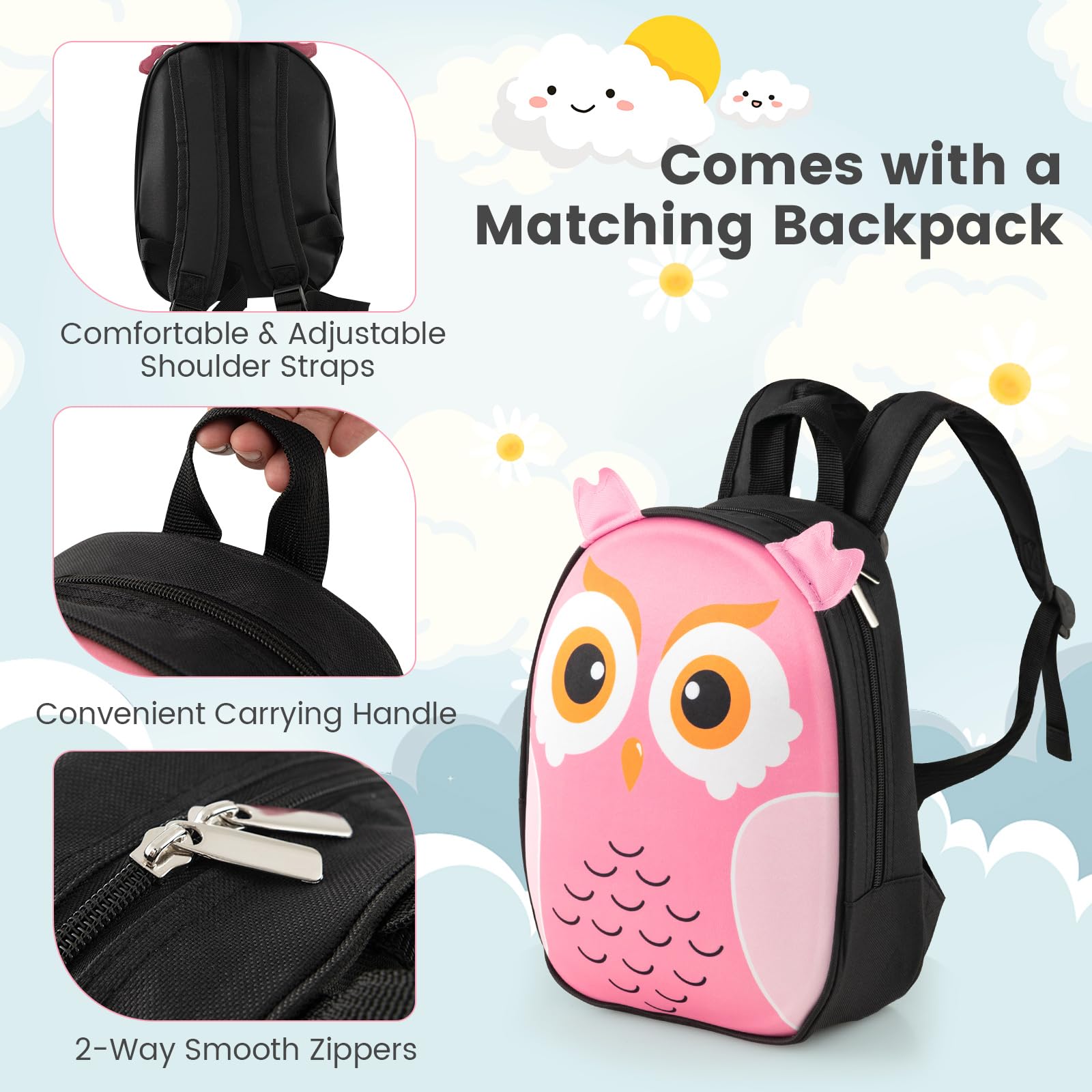 Goplus 2-Piece Kids Carry On Luggage Set - 16