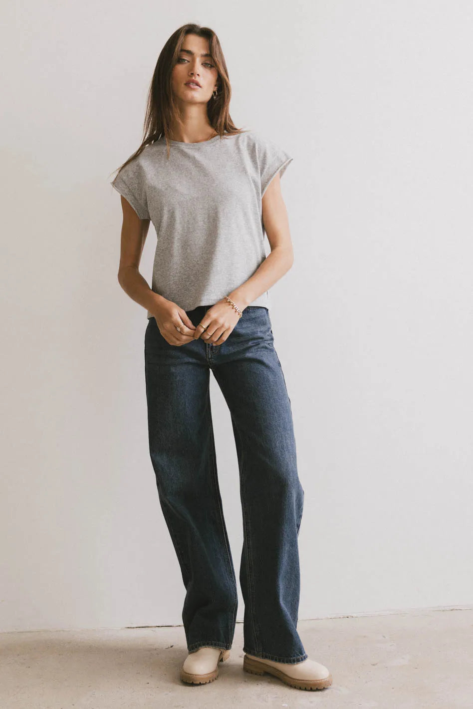 Harry Cutoff Top in Grey - Stylish Women's Crop T-Shirt for Summer Outfits & Casual Wear | FINAL SALE