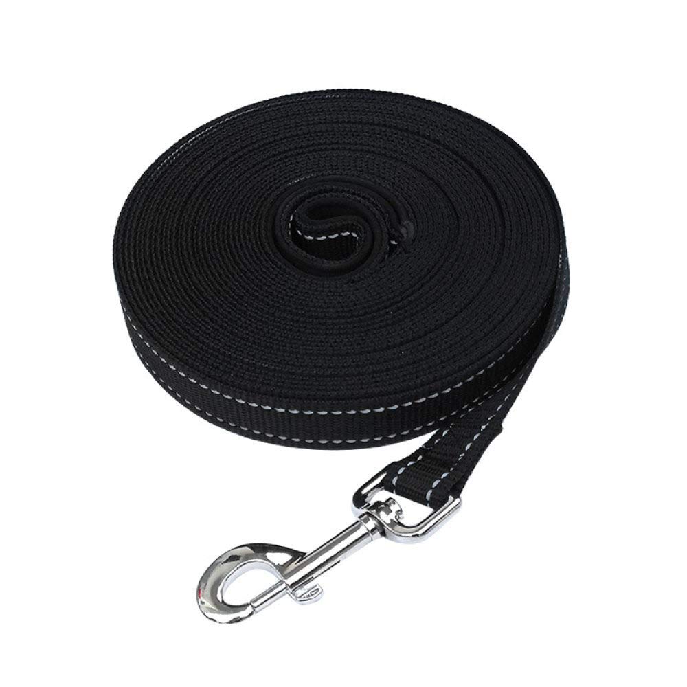 Reflective Dog Leash for Small & Large Dogs - 3m/5m/10m/15m/20m Adjustable Training Lead with Recall Rope - Durable & Safe for Night Walks (Black, 20m) | Perfect for Outdoor Adventures, Jogging & Obedience Training