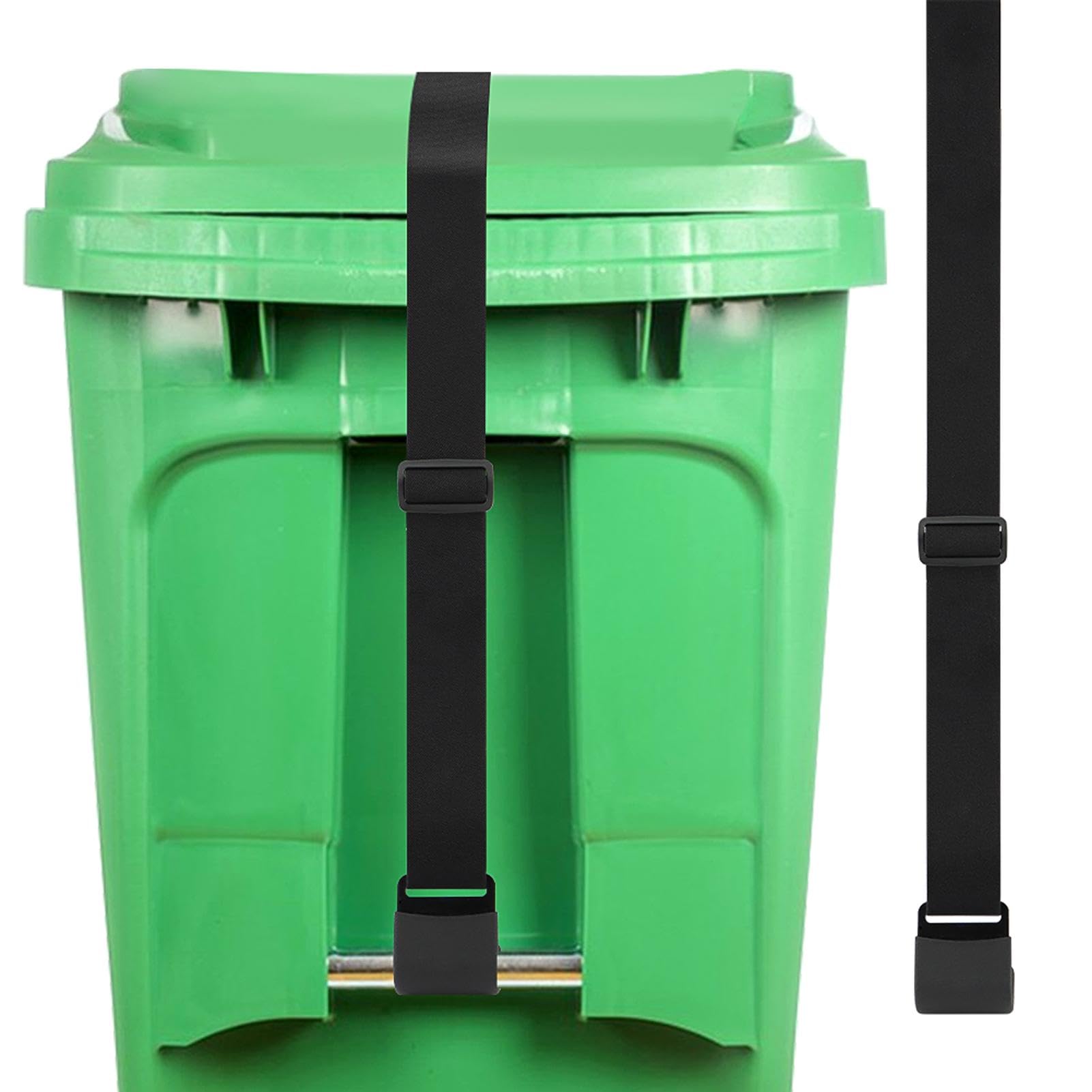 Universal Trash Can Lid Lock - Bear Proof Garbage Can Strap for Raccoons, Squirrels & Dogs - Durable Outdoor Animal-Proof Trash Bin Lock (Black) - Perfect for Camping, Backyards & Wildlife Areas