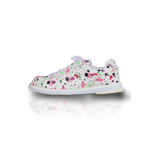 Women's Splash White Multi Bowling Shoes - Non-Slip Comfort for League Play & Casual Bowling - Perfect for Tournaments, Practice & Retro Style