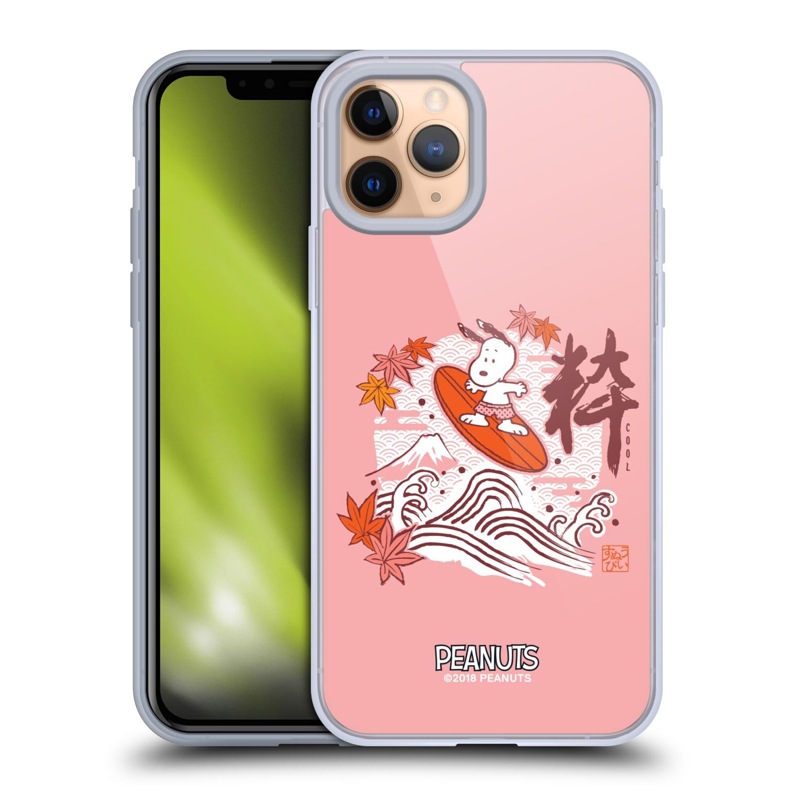 Officially Licensed Peanuts Surf Oriental Snoopy Soft Gel Case for Apple iPhone 11 Pro - Cute Cartoon Phone Cover for Protection & Style - Perfect for Beach, Travel & Everyday Use