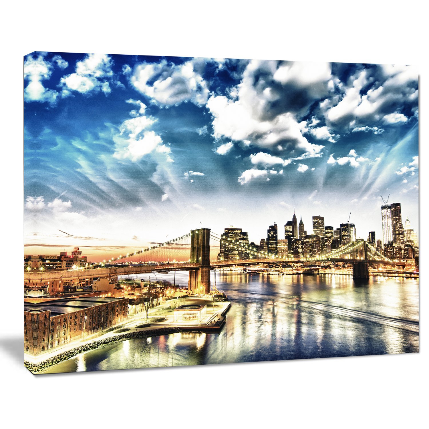 Winter Clouds Over Manhattan Cityscape Canvas Print - New York Skyline Wall Art for Home & Office Decor