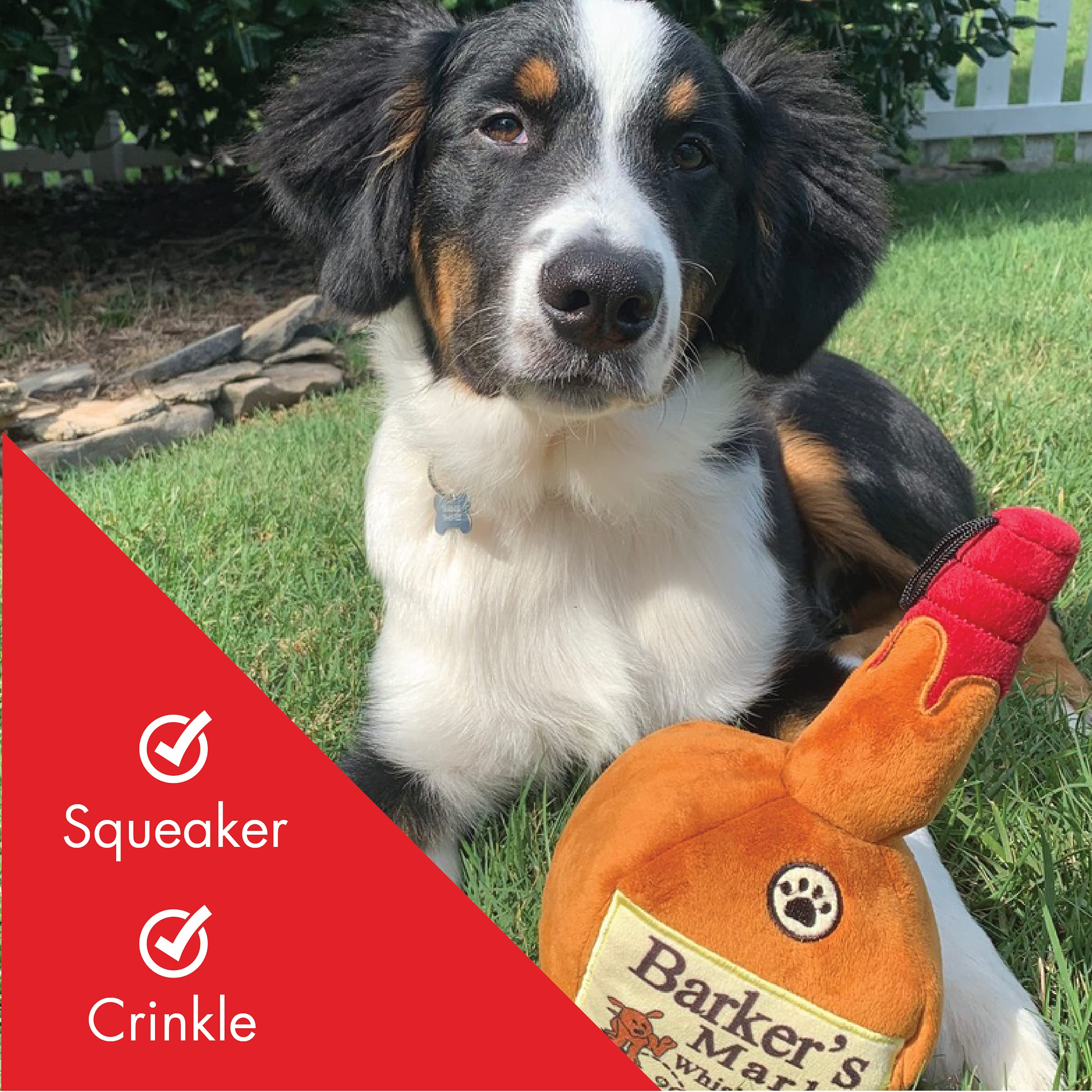 Huxley & Kent Squeaky Dog Toy for Large Dogs - Funny Power Plush Chew Toy with Squeaker | Durable & Safe Puppy Gift for Playtime, Training & Cuddling | Perfect for Yappy Hour, Fetch Games & Teething Puppies