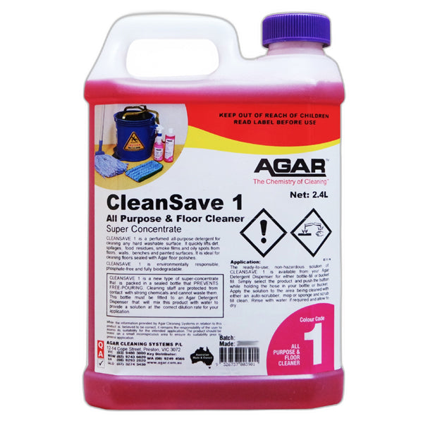 Agar CleanSave 1 All-Purpose & Floor Cleaner with Floral Scent - Perfect for Kitchen, Bathroom, and Hard Surface Cleaning