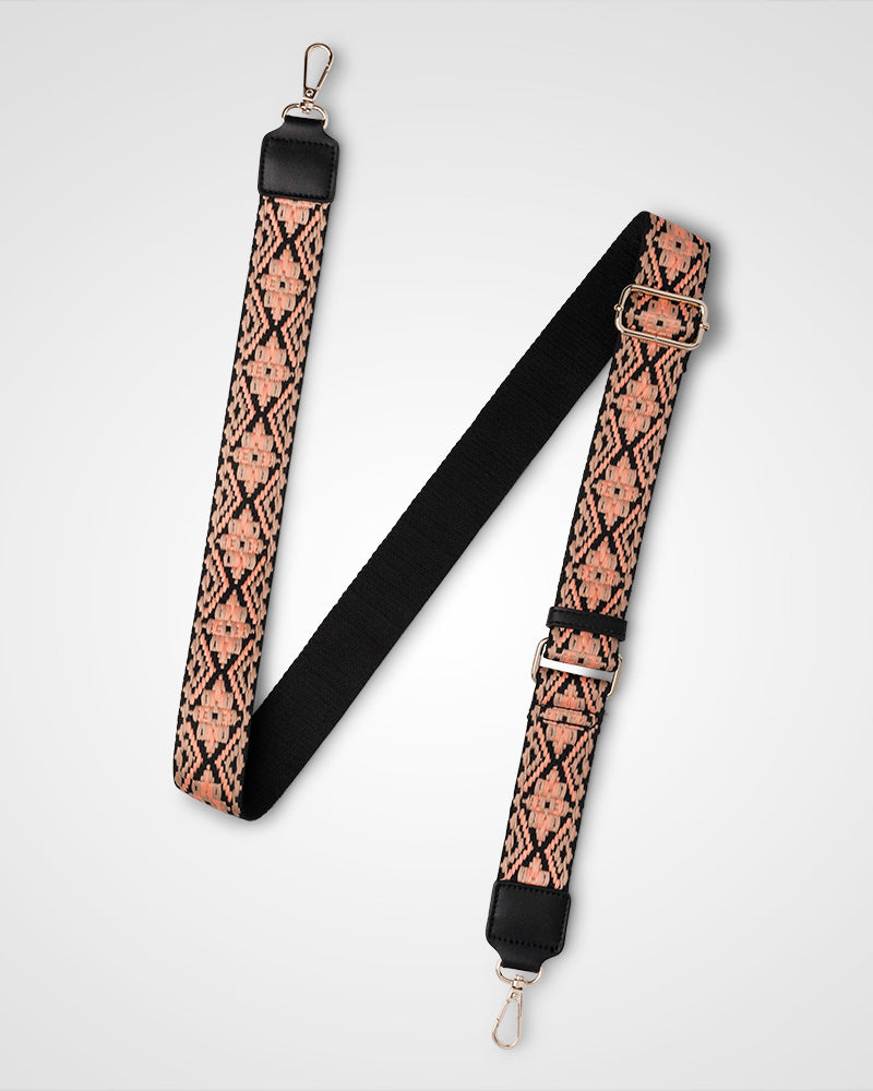 Charlotte Double Zip Crossbody Bag with Adjustable Aztec Print Strap - Stylish & Functional for Travel, Work & Everyday Use