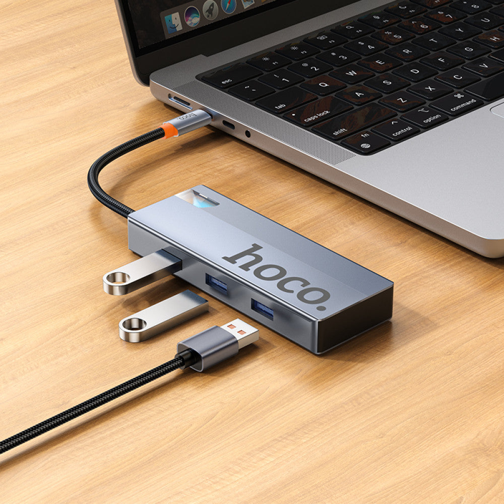 HOCO 5-in-1 USB C Hub with 3 USB 3.0 Ports, 4K HDMI, 100W PD Charging - USB C to USB A Adapter for MacBook Pro, Dell XPS, iPad Pro - Perfect for Home Office, Online Meetings & Multi-Screen Work