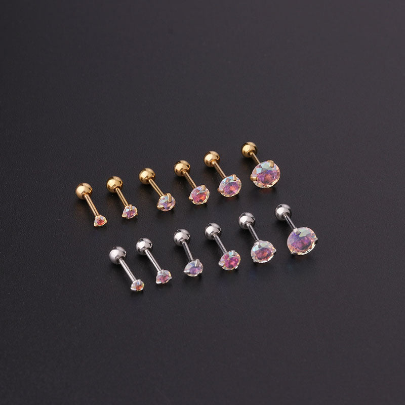2mm 4mm 5mm Cartilage Stud Earrings - Simple Sleeper Hoop Earrings for Women | HSPJ359 | Perfect for Daily Wear, Piercing Healing and Minimalist Style