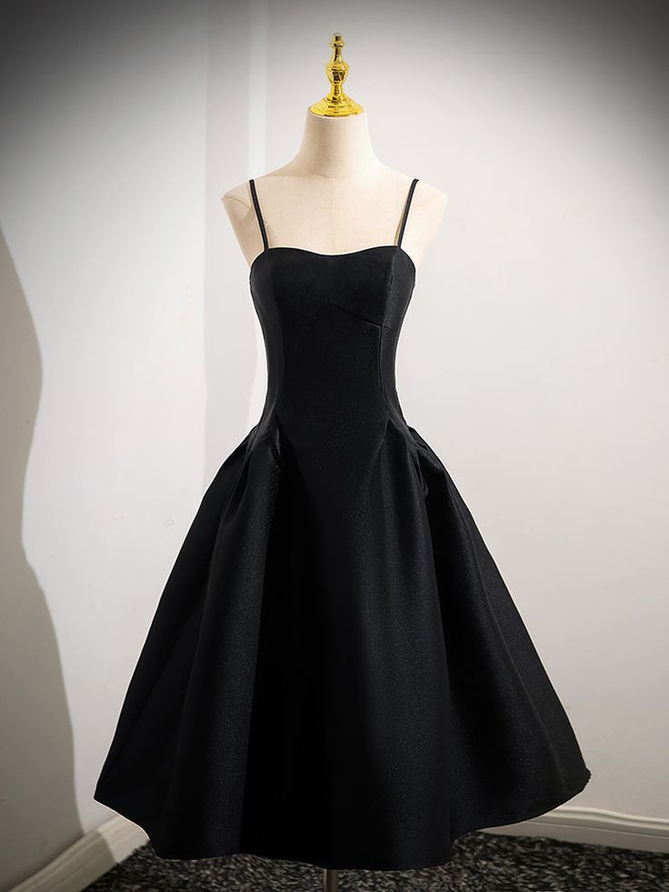 Elegant A-Line Satin Black Short Prom Dress for Homecoming - Style J4277 | Perfect for School Dances, Parties & Special Occasions