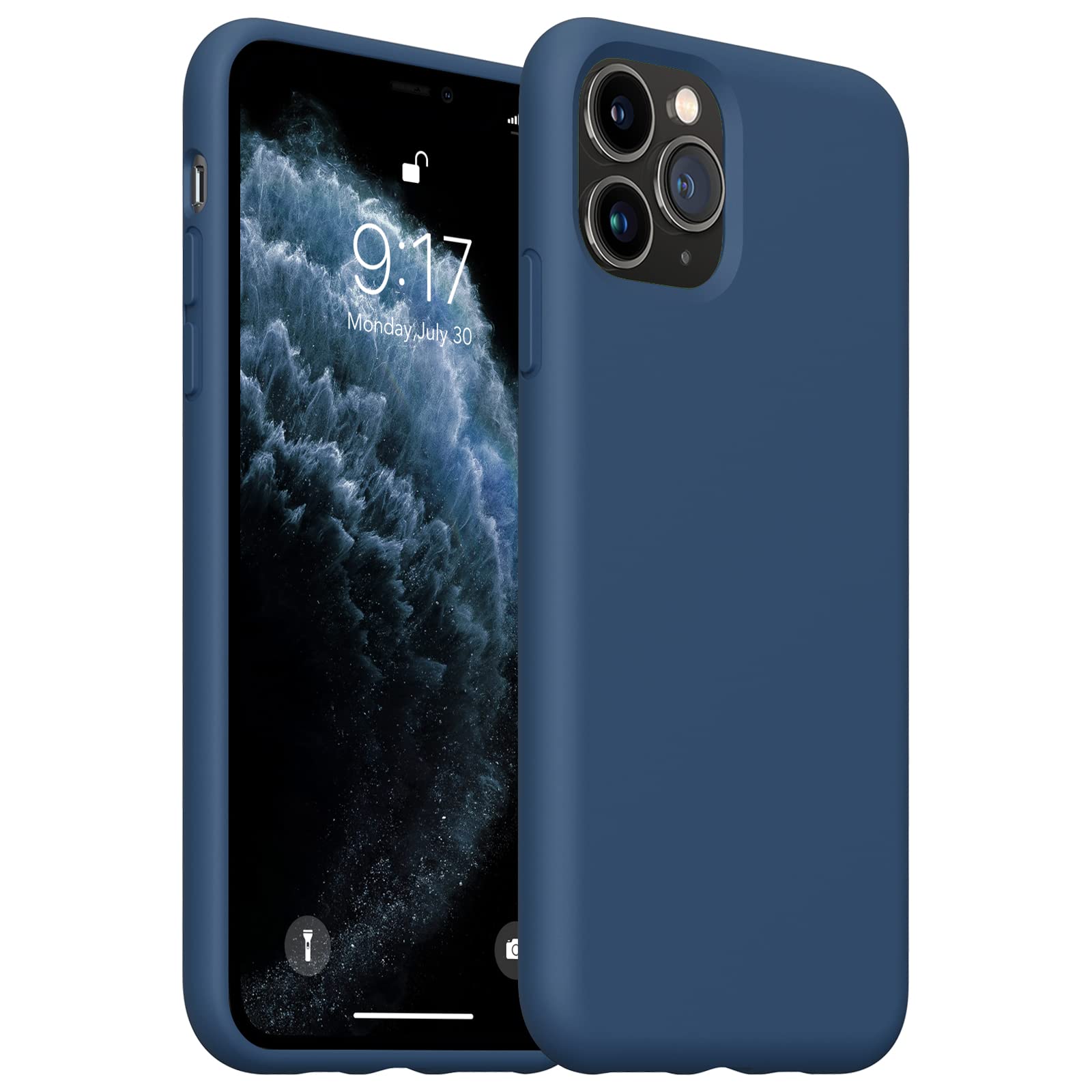 OuXul iPhone 11 Pro Max Case - Slim Liquid Silicone Protective Cover with Microfiber Lining for iPhone 11 Pro Max 6.5 Inch | Shockproof & Scratch Resistant | Denim Blue | Perfect for Daily Use, Work & Travel