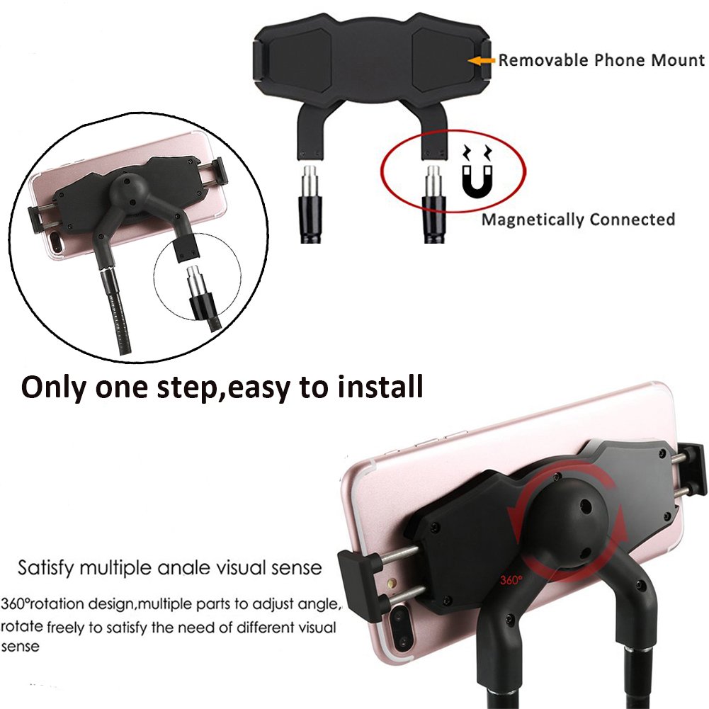 Hands-Free Phone Holder - Adjustable Gooseneck Mount for iPhone, Samsung, iPad - Perfect for Bed, Office & Travel