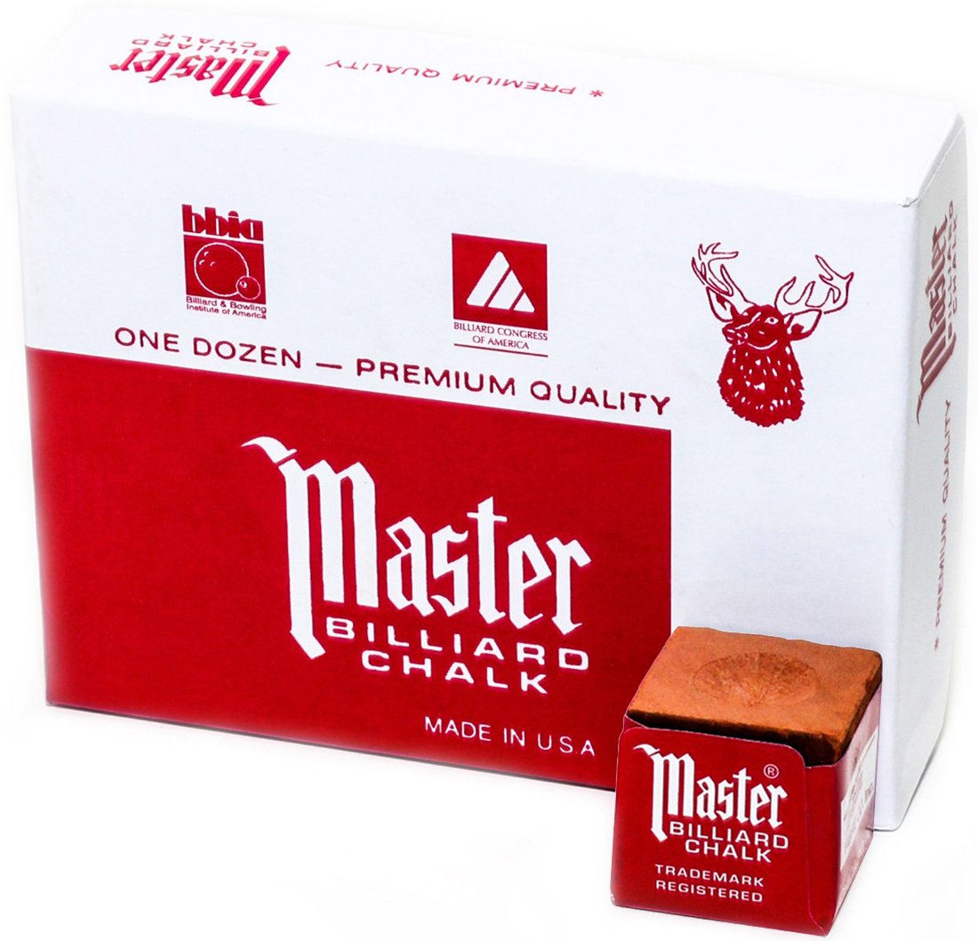 Premium Master Billiard & Pool Cue Chalk Box - 12 High-Quality Blue Chalk Cubes for Smooth Shots | Perfect for Professional Players & Home Game Rooms