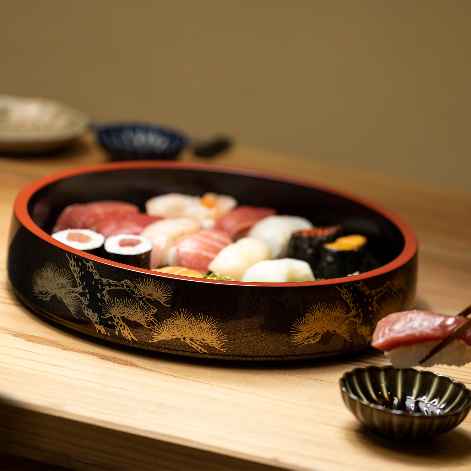 Premium ABS Resin Sushi Tub - Durable Japanese-Style Sushi Serving Tray for Home, Restaurants & Party Platters - Dishwasher Safe & BPA-Free