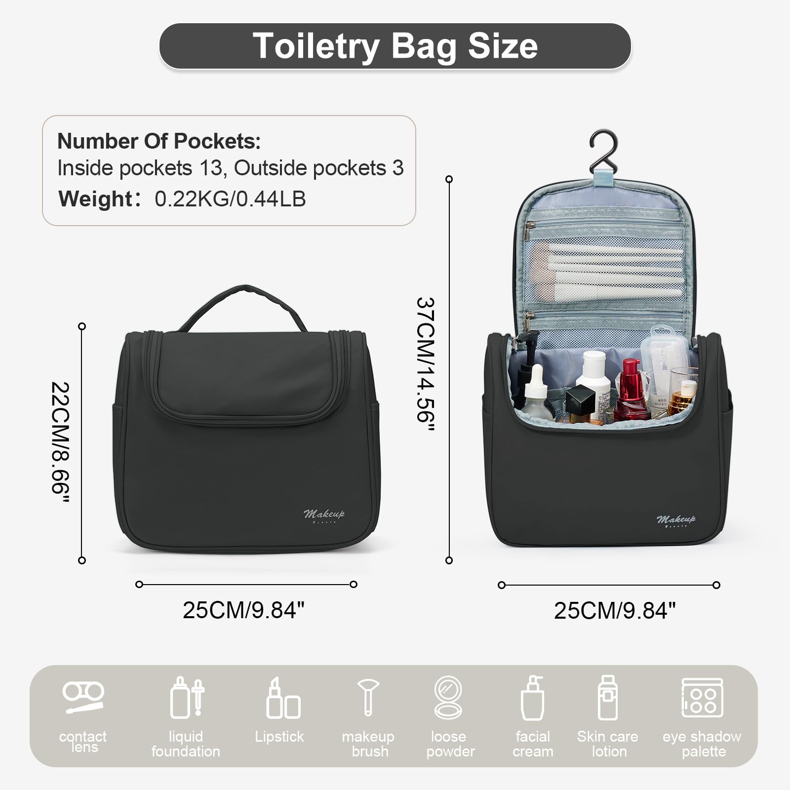 Waterproof Travel Toiletry Bag for Women - Large Cosmetic Organizer for Travel Essentials
